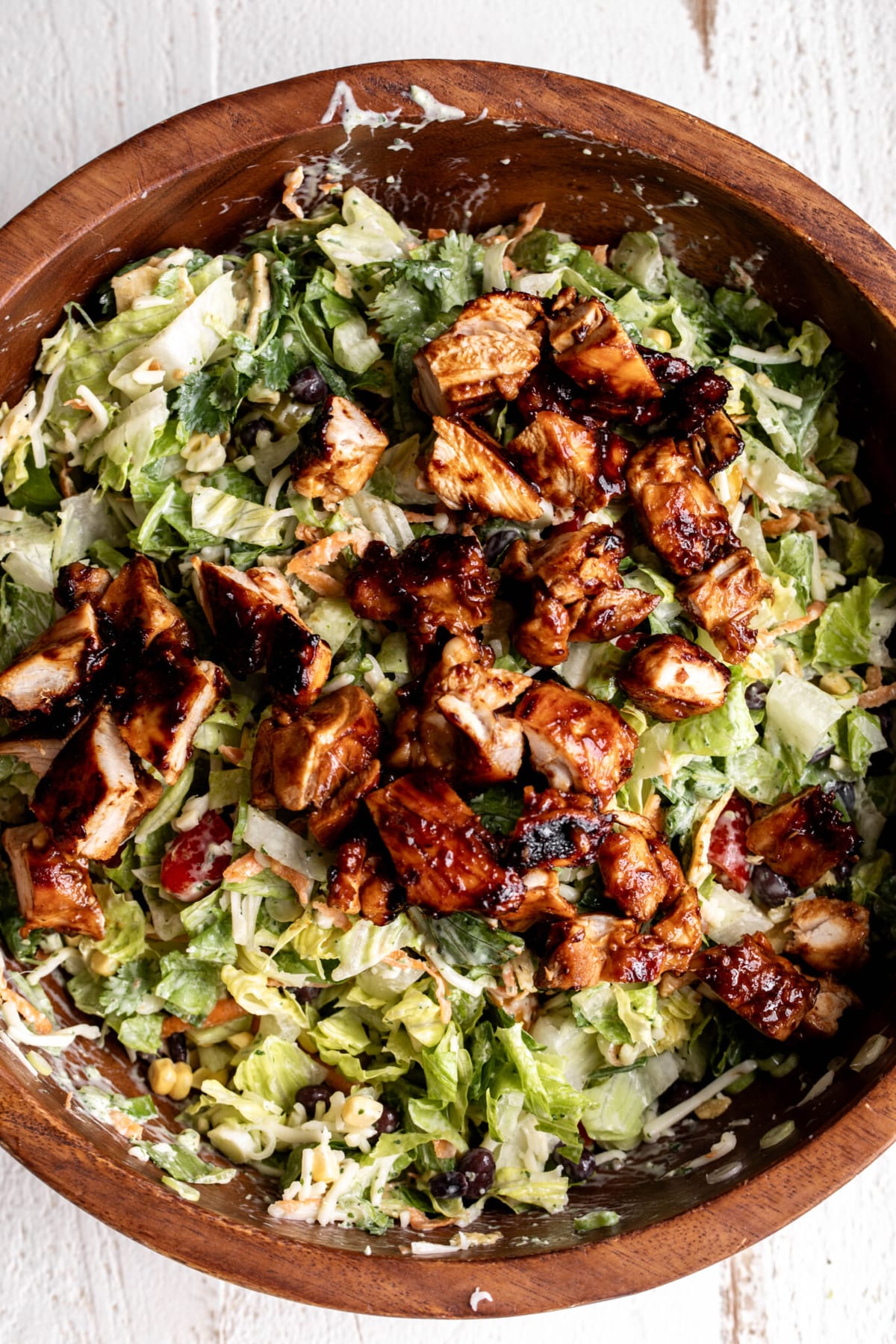 BBQ Chicken Chopped Salad with Cilantro Ranch