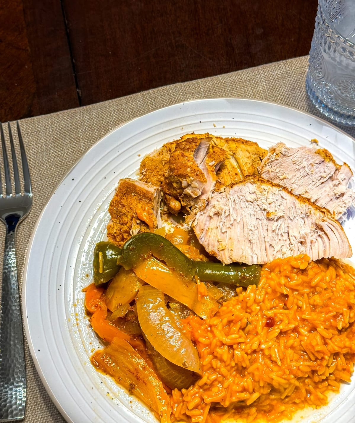 Slow Cooker Chili Lime Pork Loin with Veggies & Spanish Rice