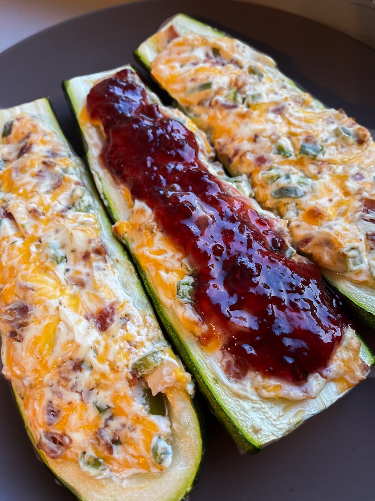 Jalapeno Popper Zucchini Boats