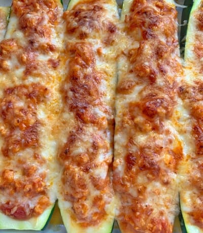 Chicken Parmesan Zucchini Boats