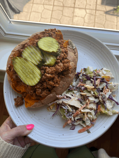 Sloppy Joe Stuffed Sweet Potatoes