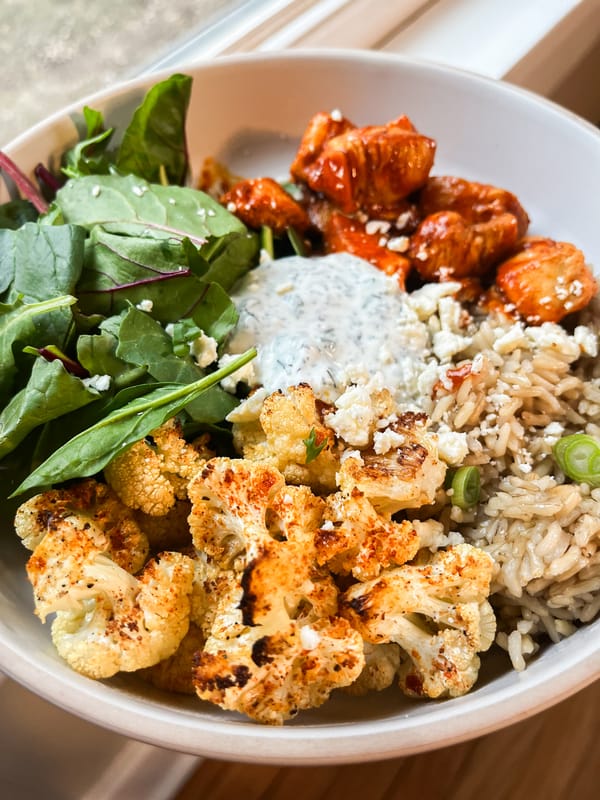 Buffalo Chicken Bowls with Herby Ranch