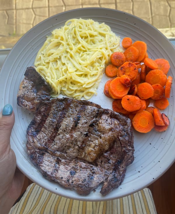 Grilled Sirloin and Honey Mustard Carrots