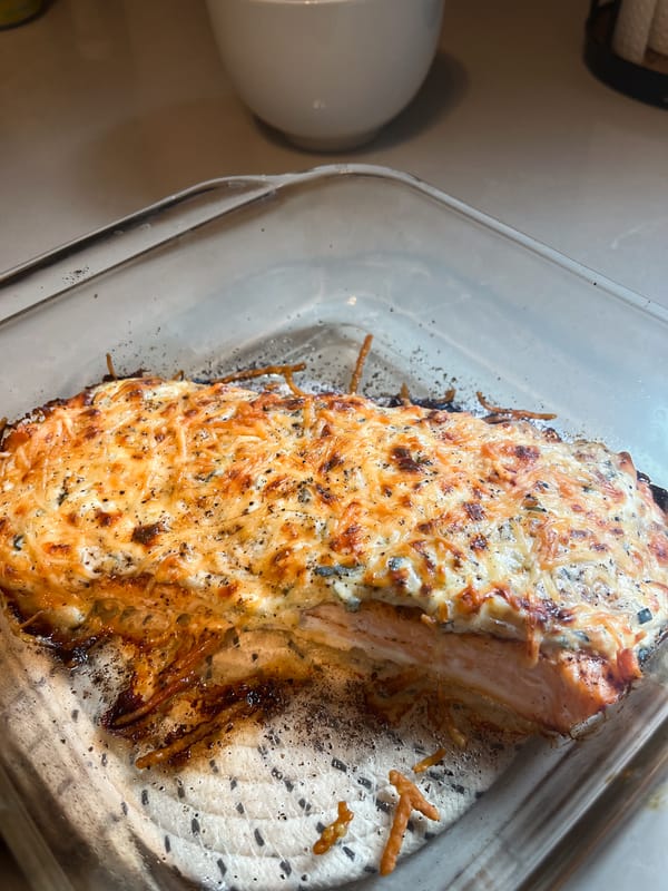 Tzatziki Parmesan Baked Salmon