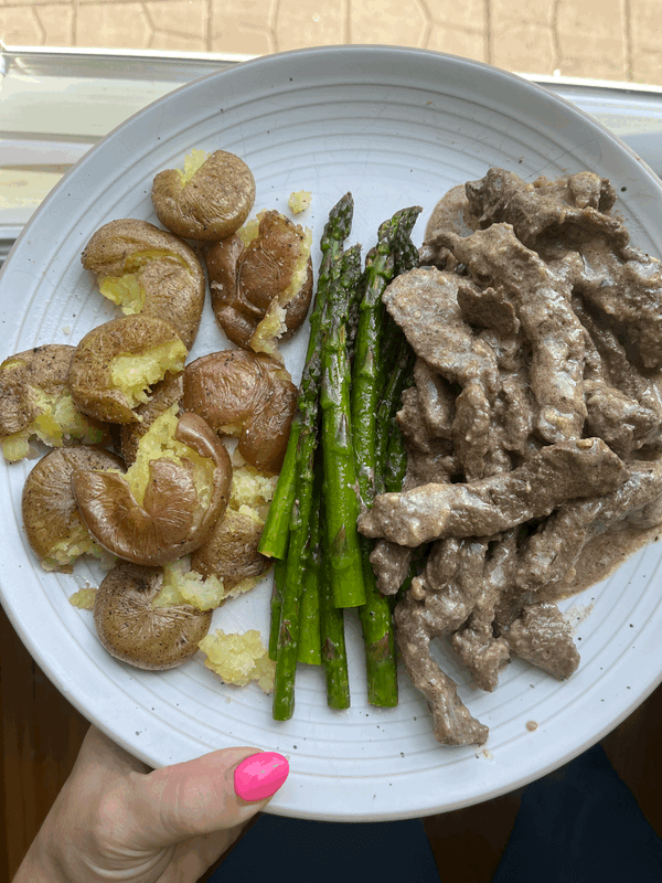 Garlic Butter Steak with Parmesan Cream Sauce