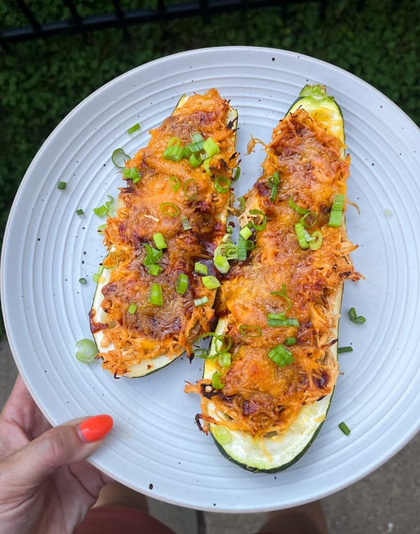 BBQ Chicken Zucchini Boats